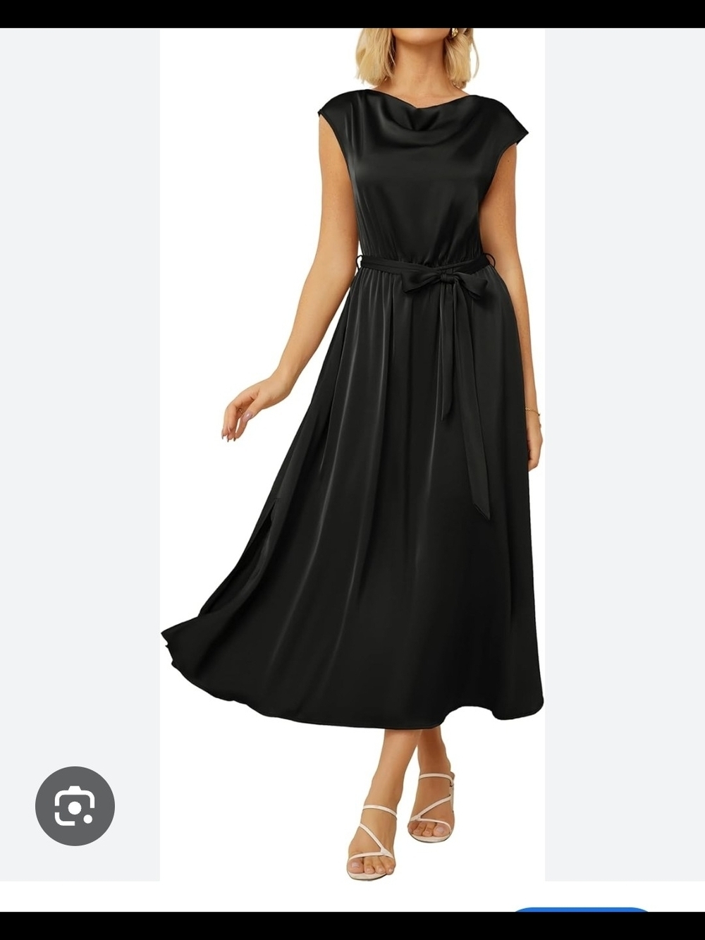 Grace Karin Sleeveless Dress Womens Size M Black With Pockets Back Tie NWT